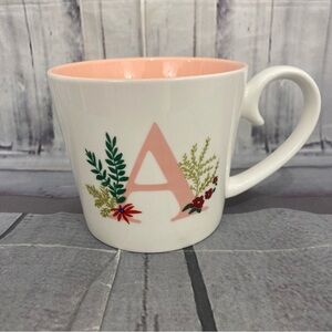 OPALHOUSE Boho Floral Initial "A" Monogram Porcelain Large Coffee Mug Cup